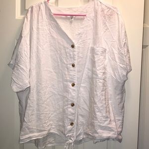 White button down crop top